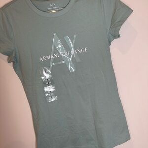 Armani Exchange Women's Teal Short Sleeve Tee